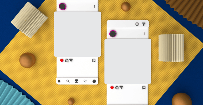Instagram profile on phone mockup marketing agency Nice